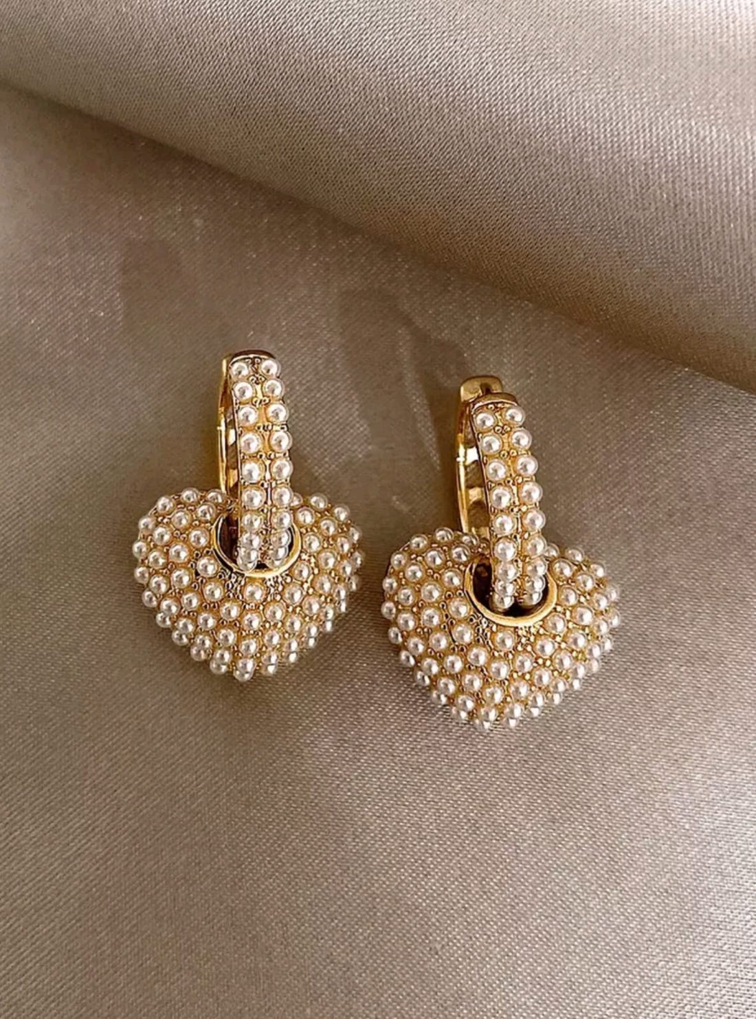 Corazón Perlado aretes de corazón Z F25ÑC06