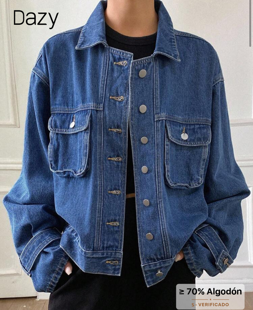 Chaqueta de mezclilla estilo cargo D25XA06