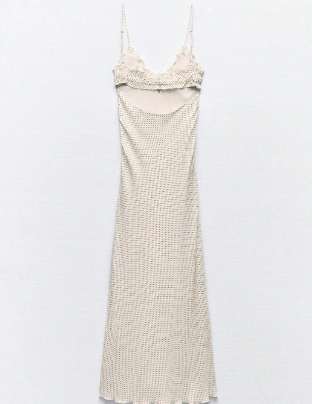 Vestido casual corto con estampado de lunares A25ÑX02