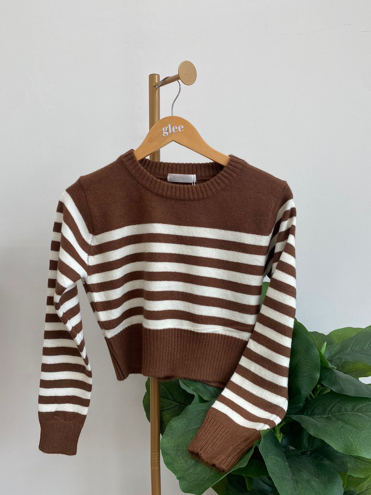 Abrazo de lana suéter con rayas O25VZ06