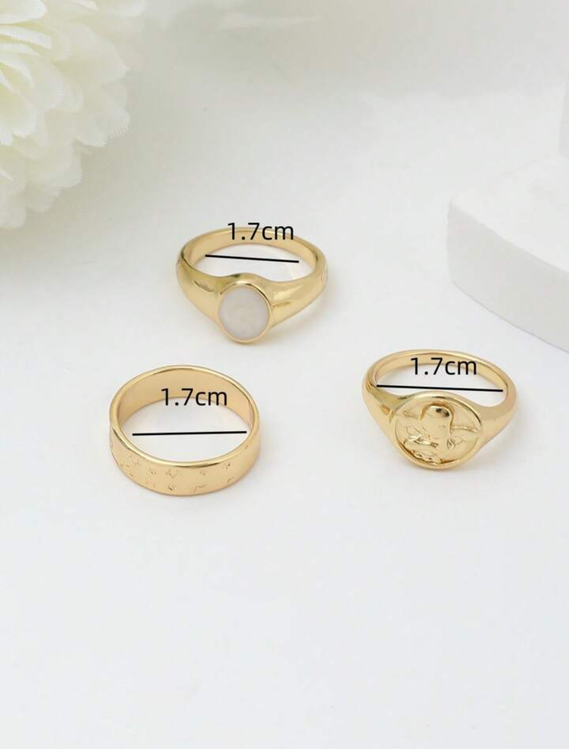 Elegancia fluida 3 piezas de anillos Z. F25NJ09