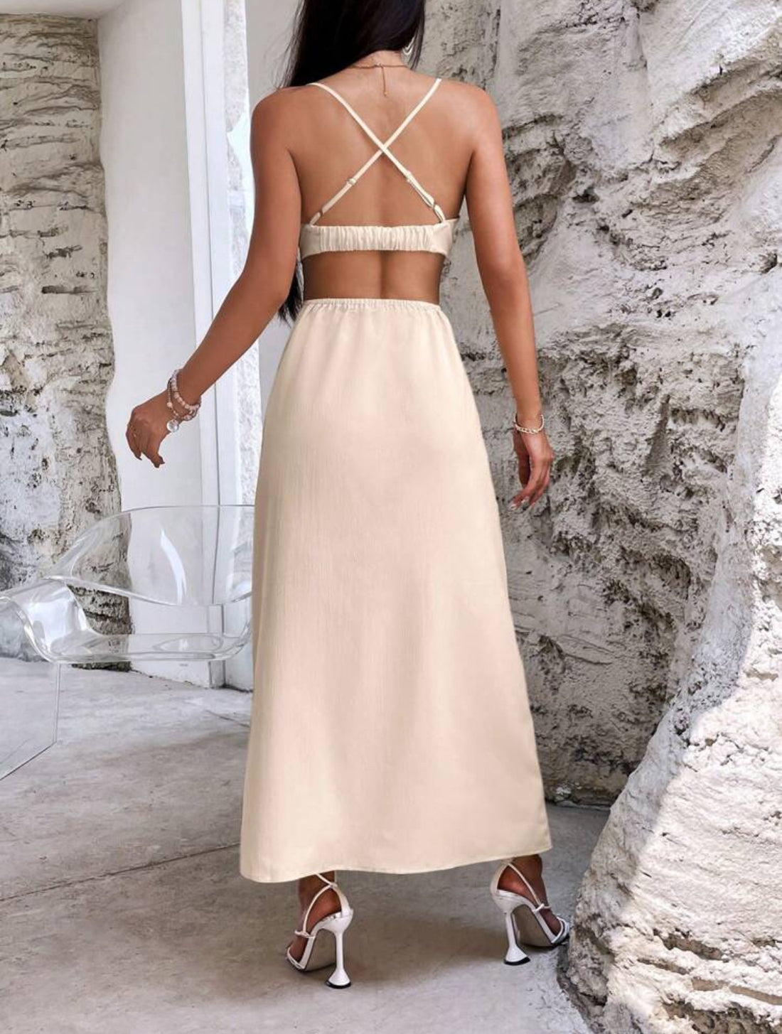 Oasis de encanto vestido largo con abertura M25PA09
