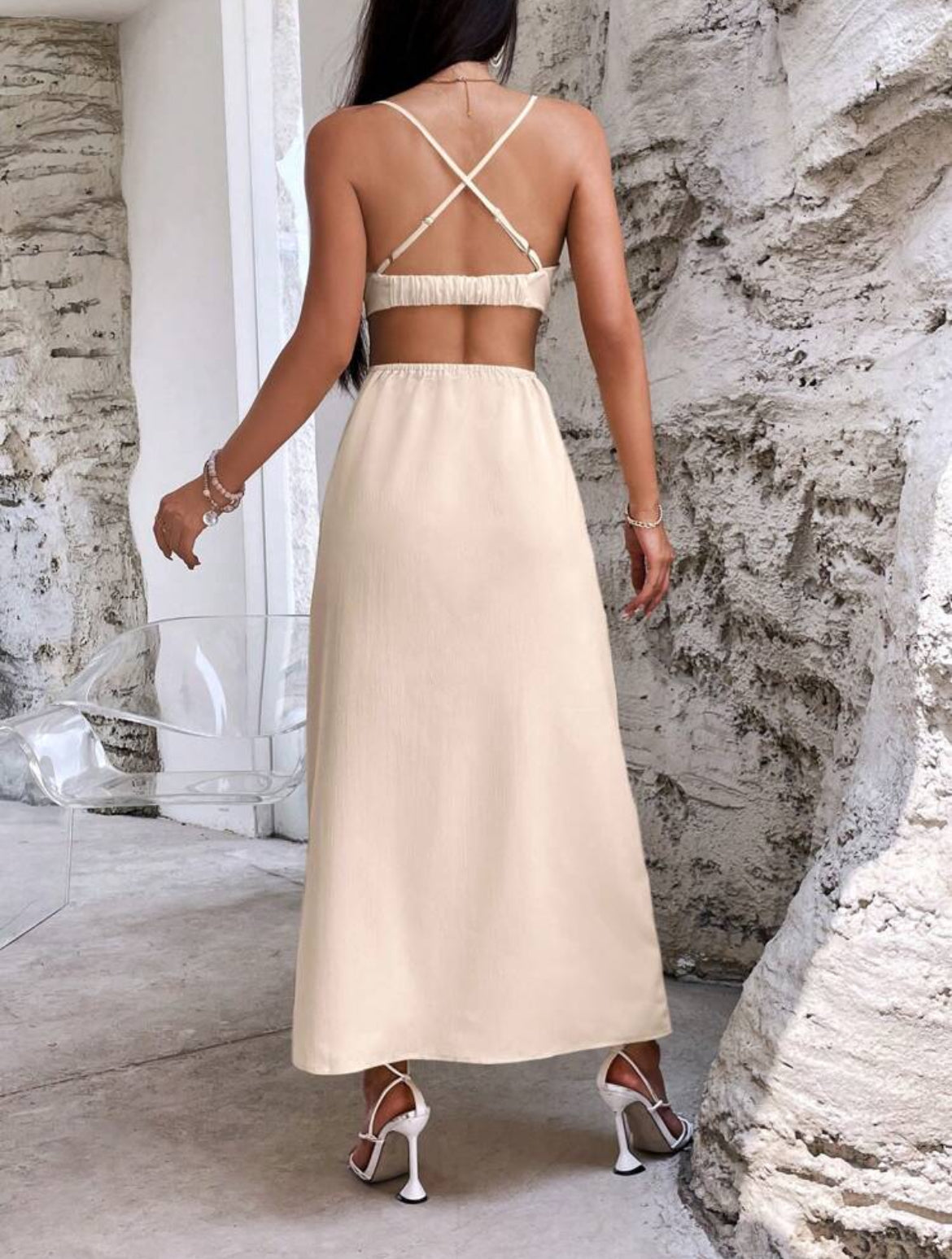 Oasis de encanto vestido largo con abertura M25PA09
