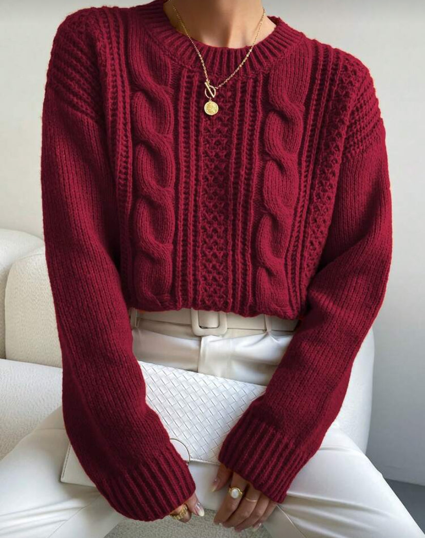 Suéter redondo con caída de hombros E26XL04