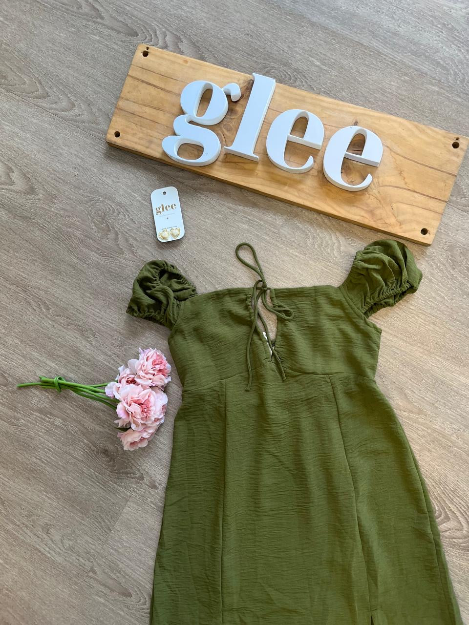 Vestido largo verde ensencia J25RA01