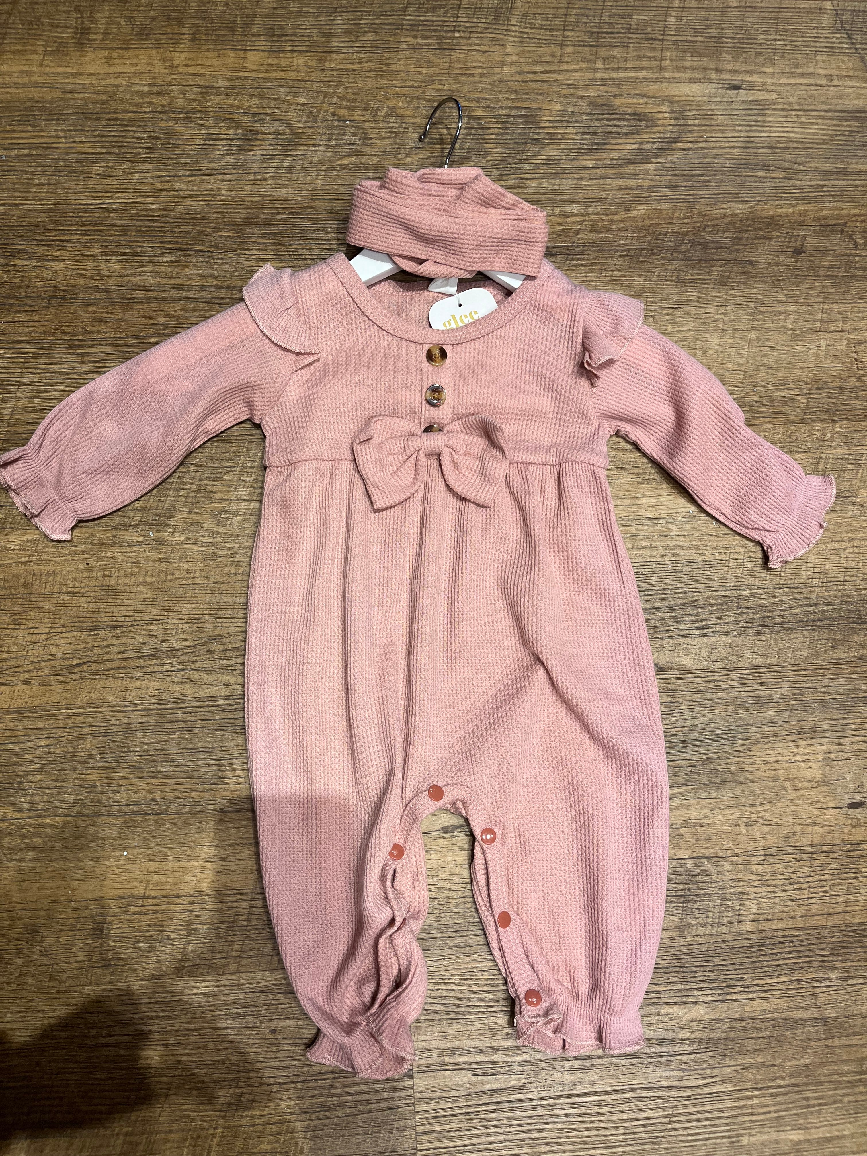 Jumpsuit con botón medio con lazo delantero y diadema AL03