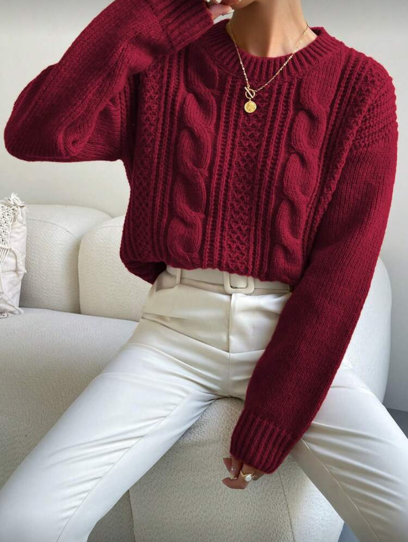 Suéter redondo con caída de hombros E26XL04