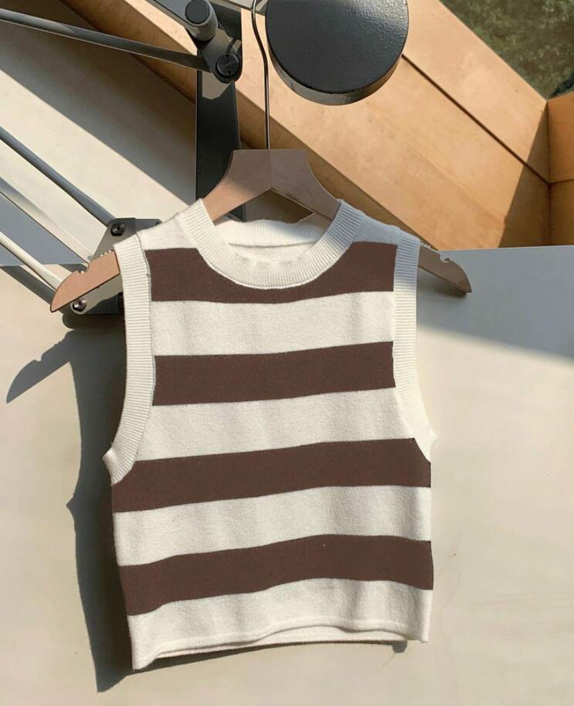 Blusa de puntos sin mangas de cuello redondo A25PI06