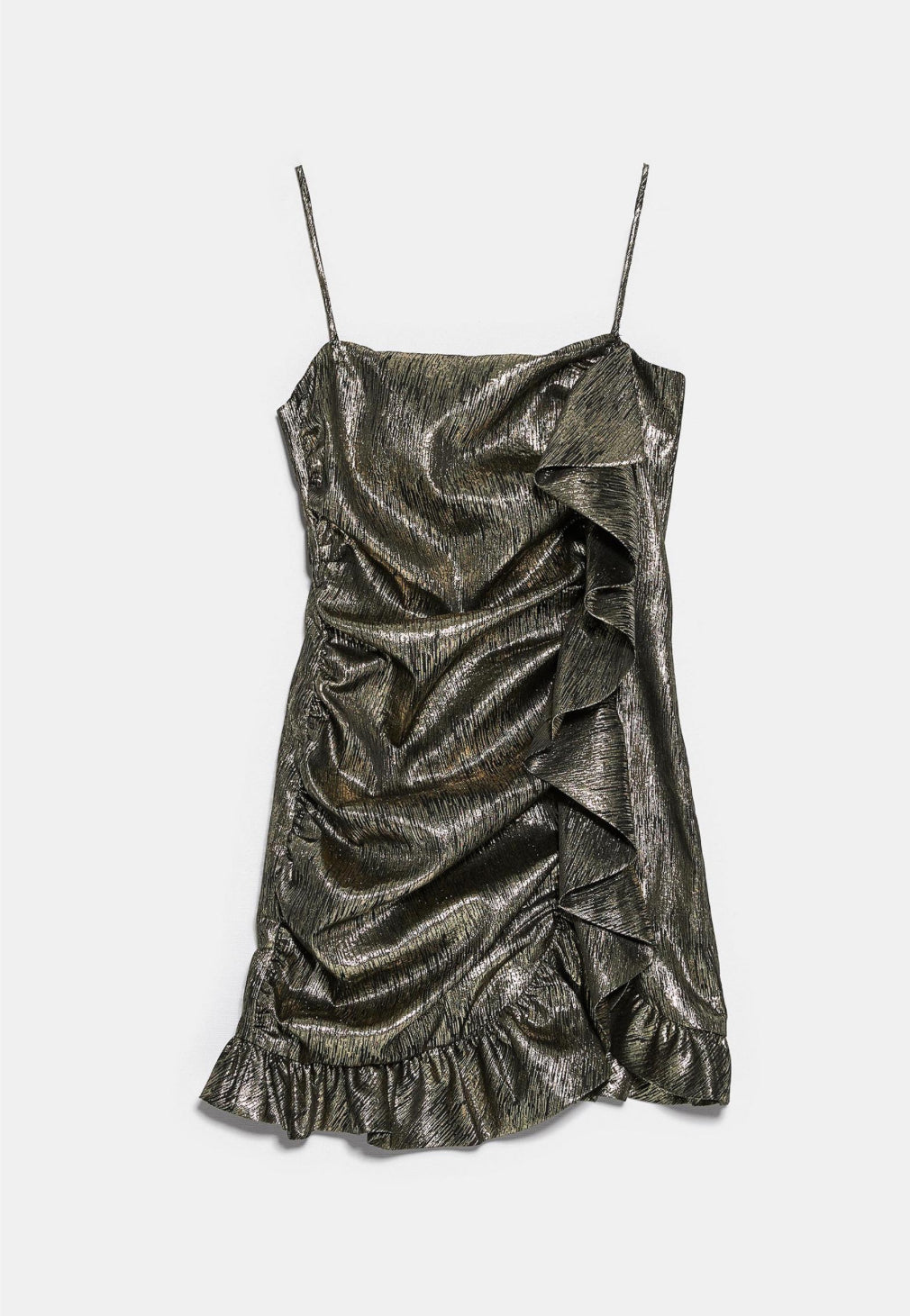 Vestido Corto Brillante Negro y Dorado J25QV08