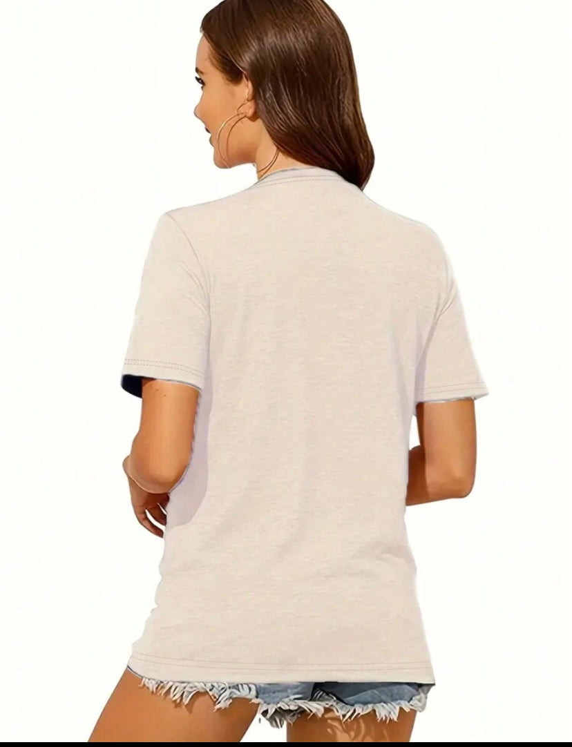 Camiseta cuello redondo y estampado A25PN010