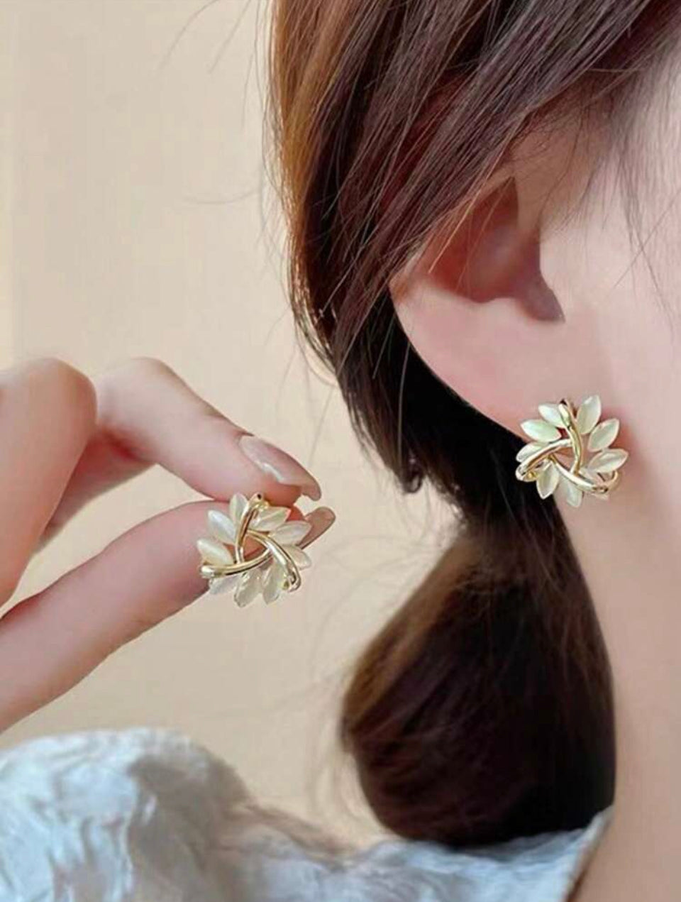 Flor de Cristal Pendientes Tipo Botón Z. F25MY05