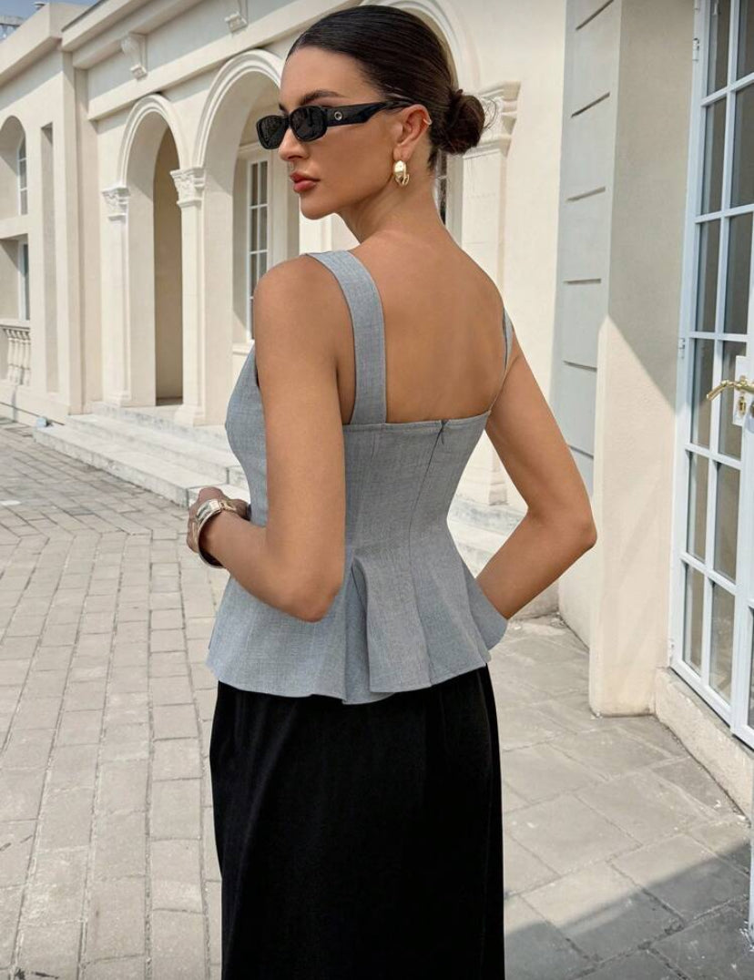Blusa suspiro gris D25XB06