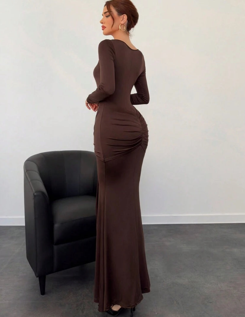 Vestido avellana nocturna S25UU02