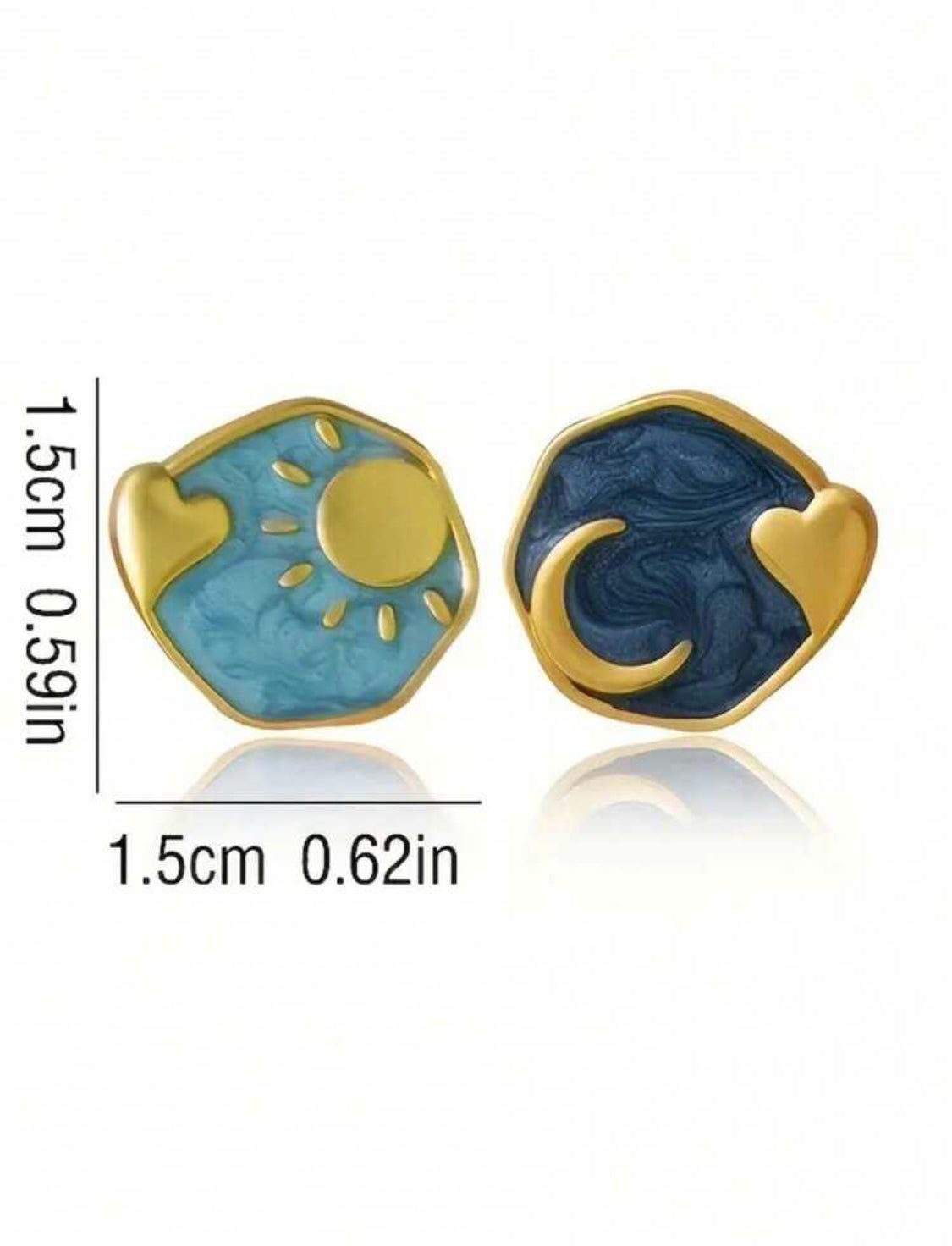 Pendientes de botón personalidad de Luna y sol P A25QD04