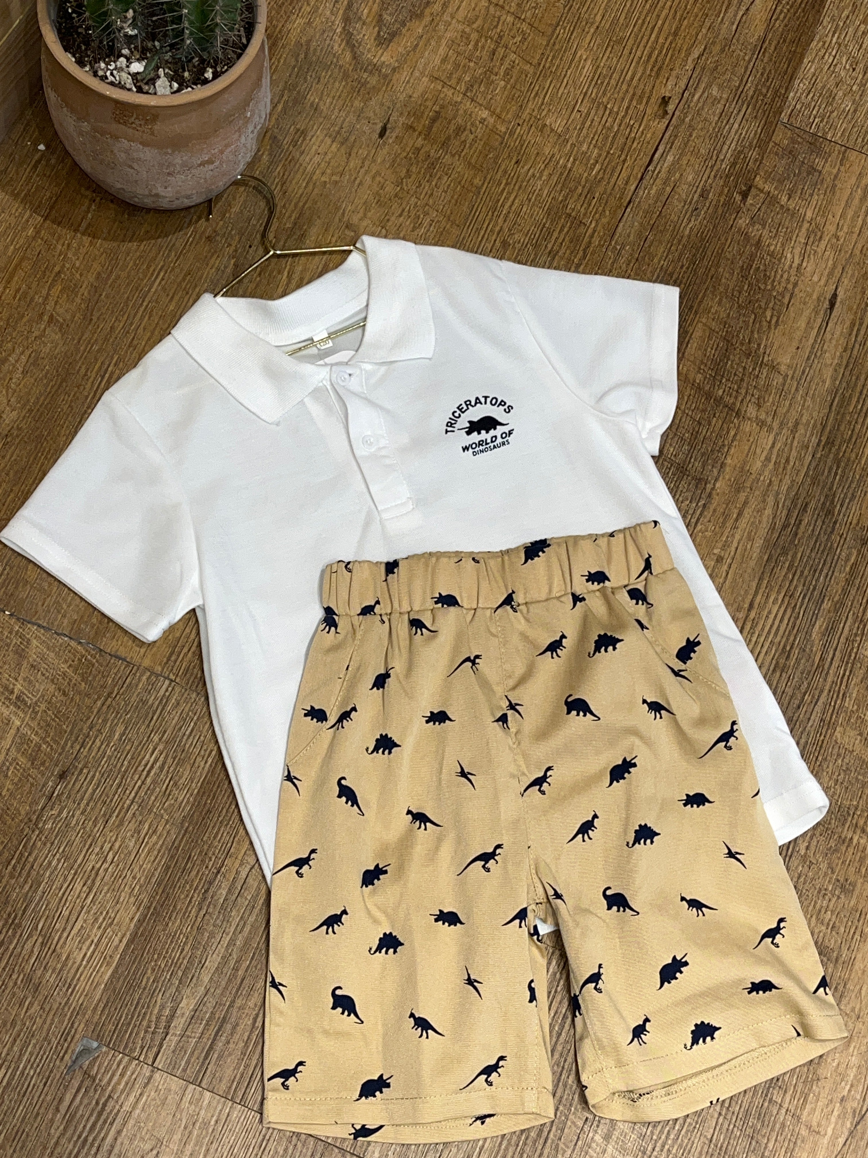 Conjunto de Shorts, cortos y polo blanco. AP02 