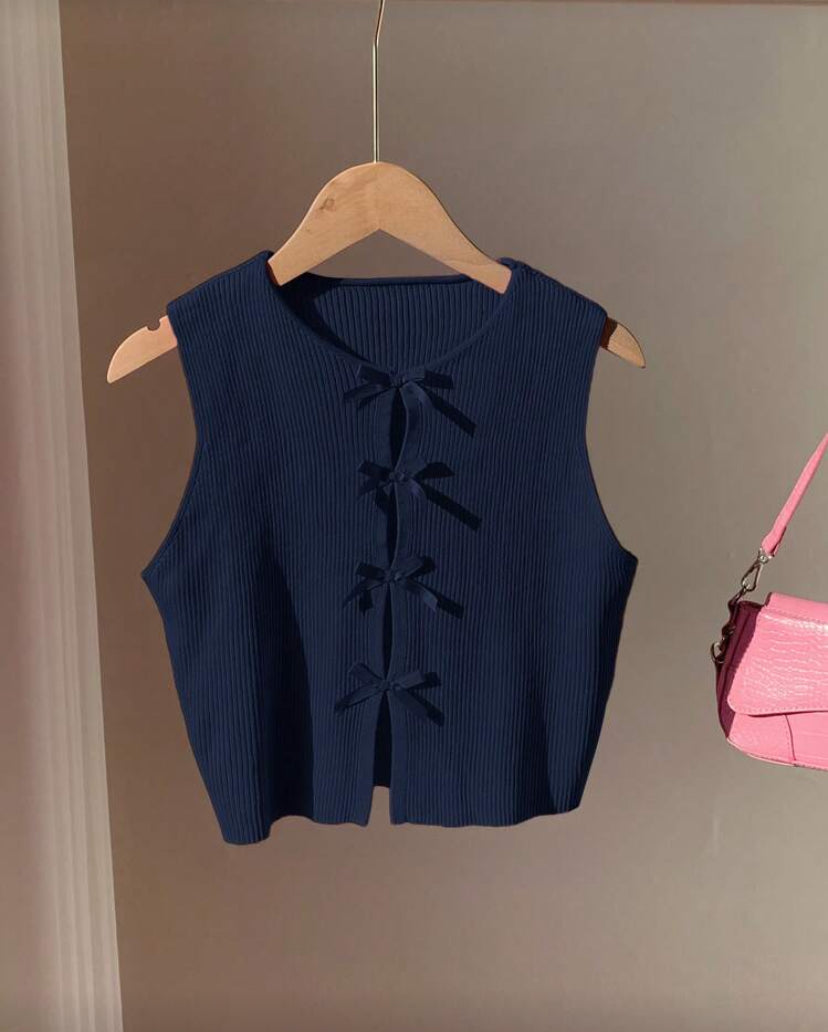 Blusa casual con lazo D25WY09