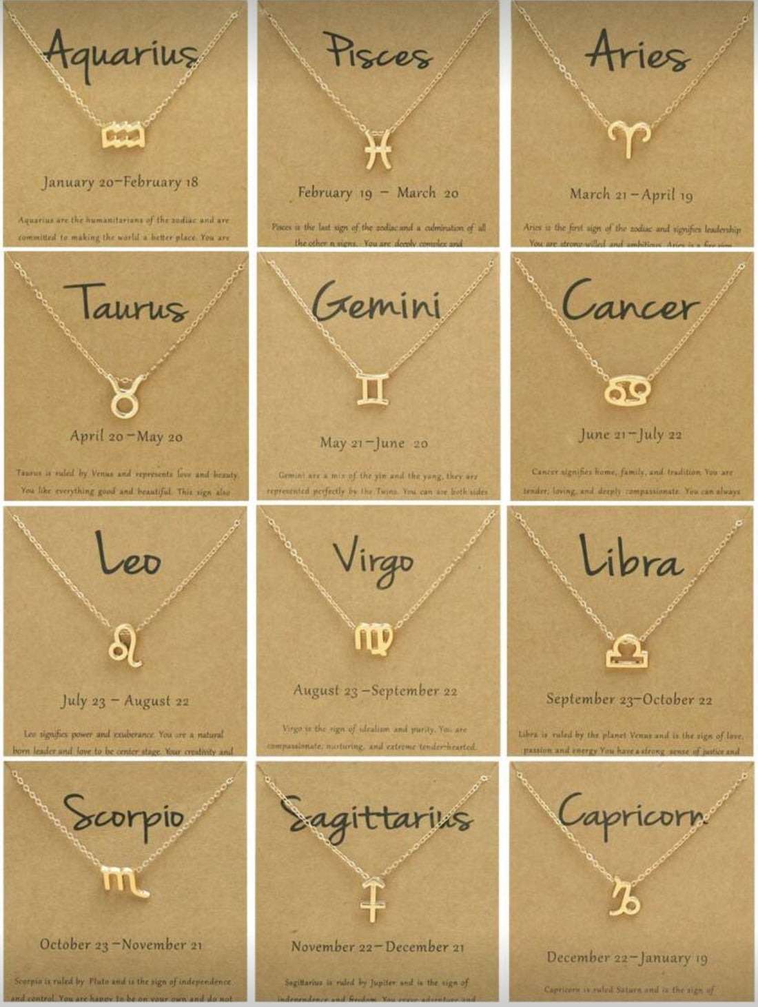 Collares del zodíaco N25WL01