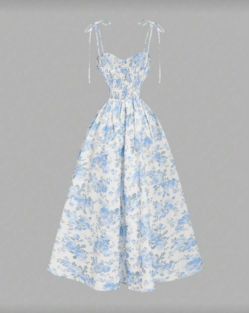 Vestido largo con estampado floral F26XZ03