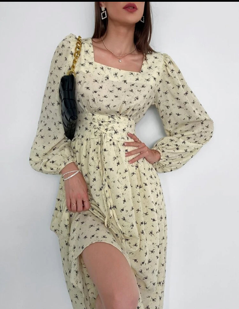 Vestido largo con estampado floral A25PG04