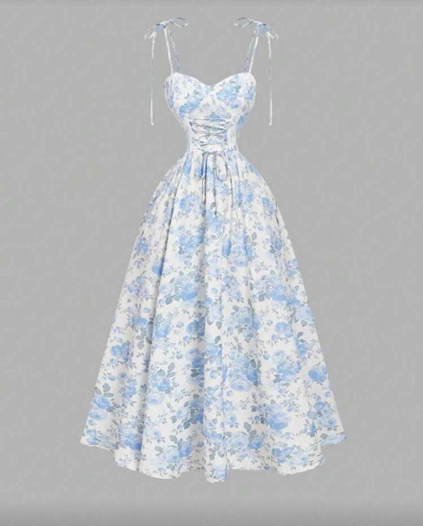Vestido largo con estampado floral F26XZ03