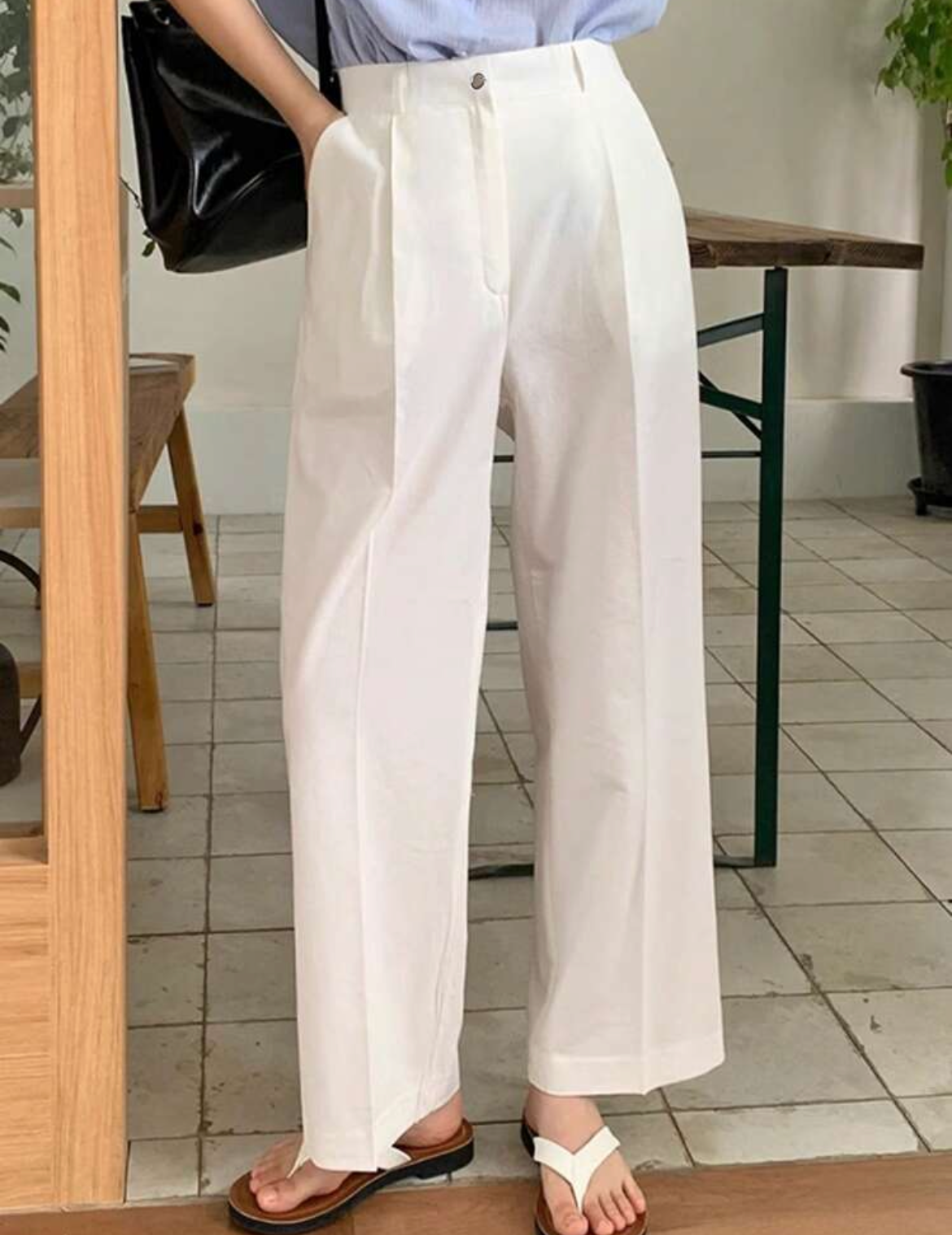 Pantalón acampanado de tela J25RF04