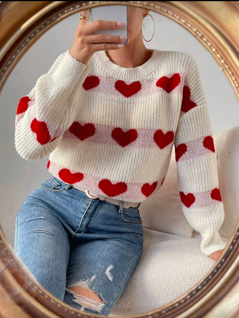 Jersey con estampado de corazones E26XM010