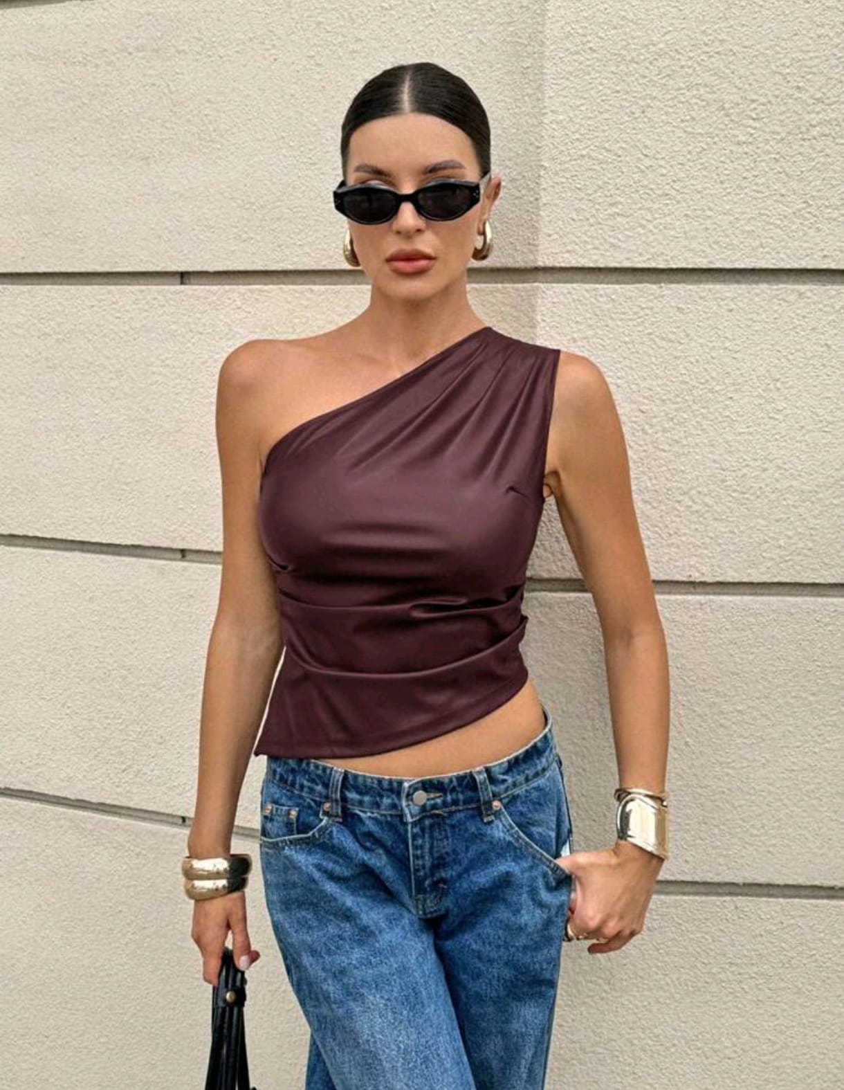 Top de mujer con hombro descubierto A25PZ04