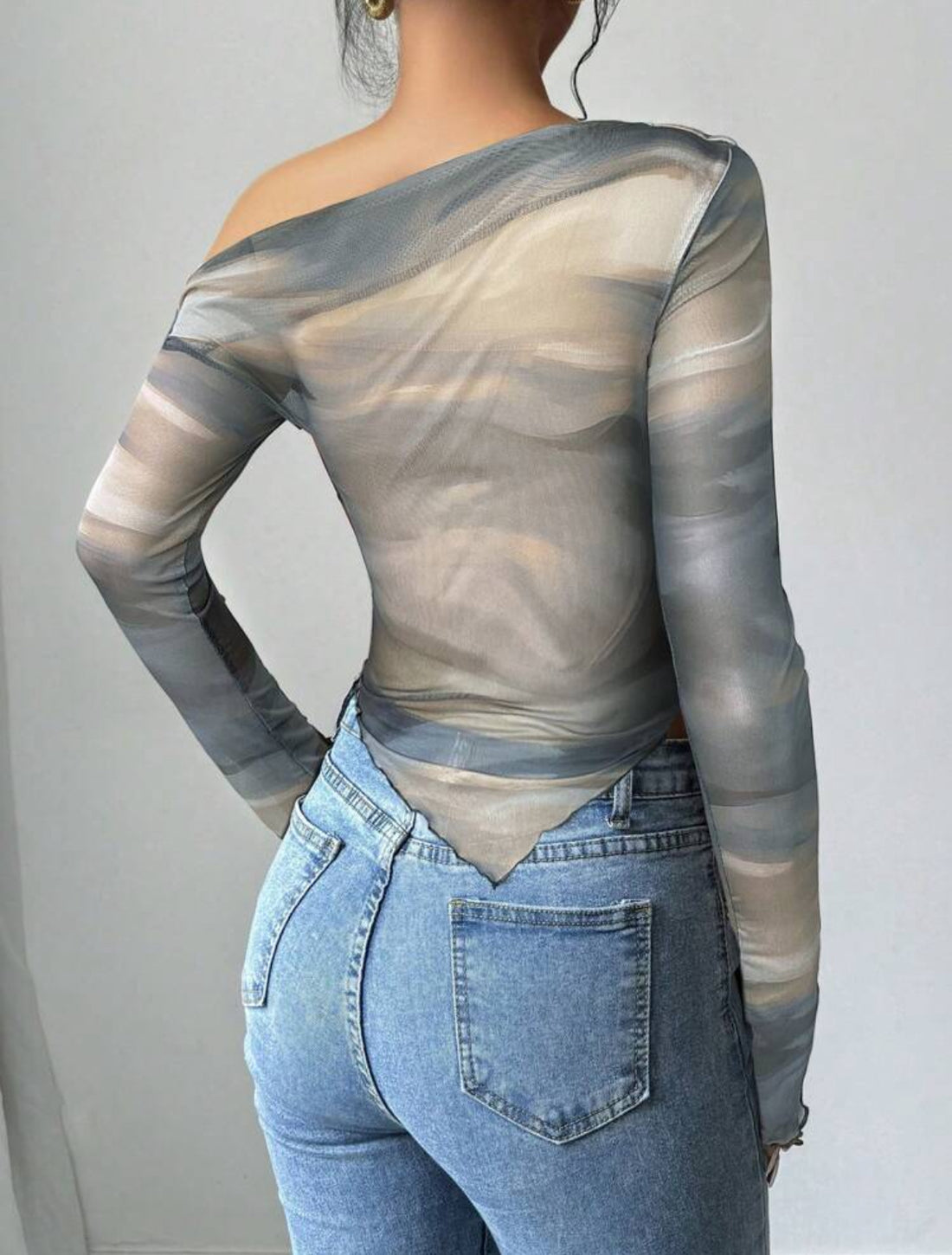 Blusa manga larga cuello asimétrico AG25TÑ09