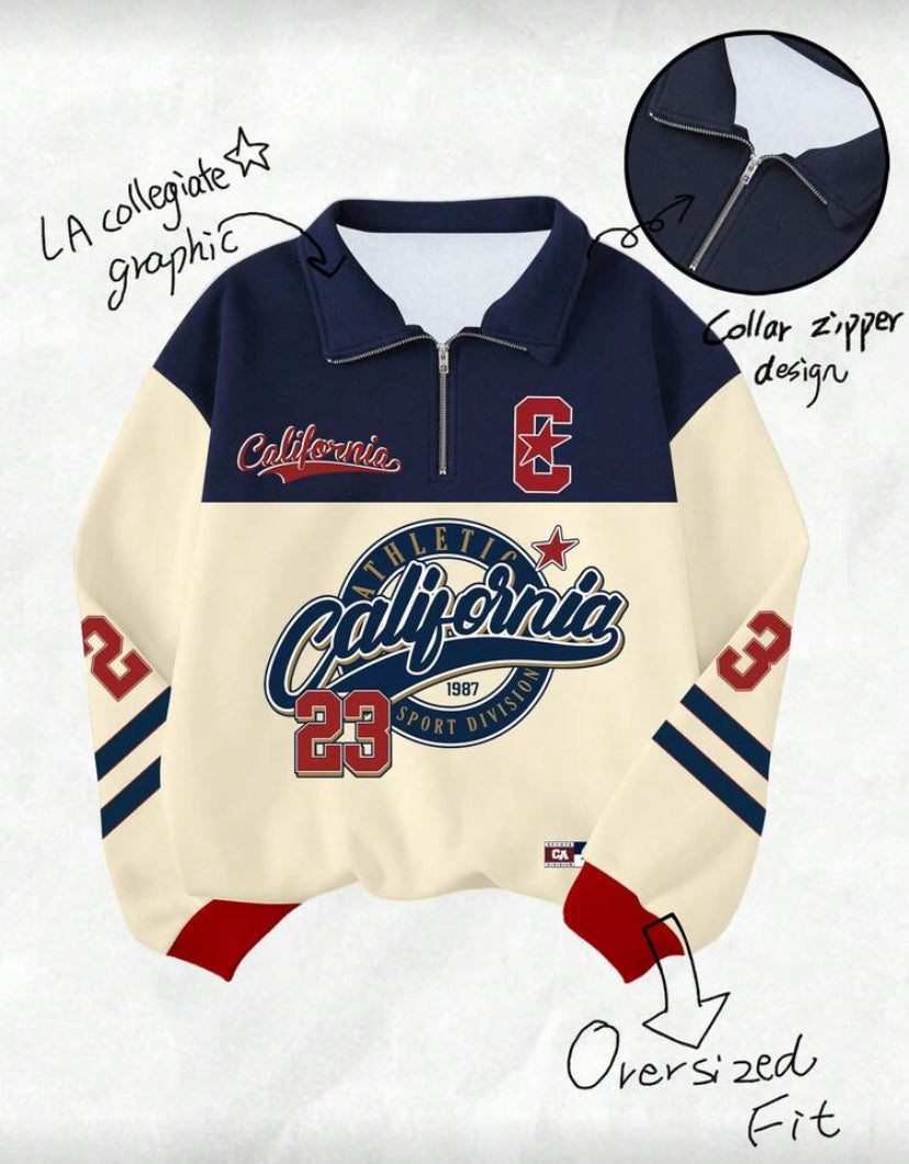 Sudadera casual con cremallera E26XT08