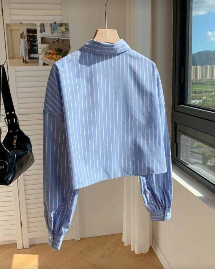 Camisa suelta de rayas E26XK01