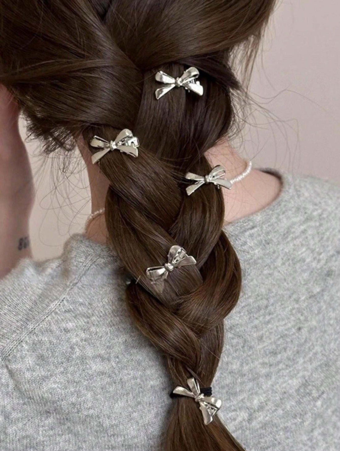 Ganchos Glam pinzas con lazo mini. F25ME06