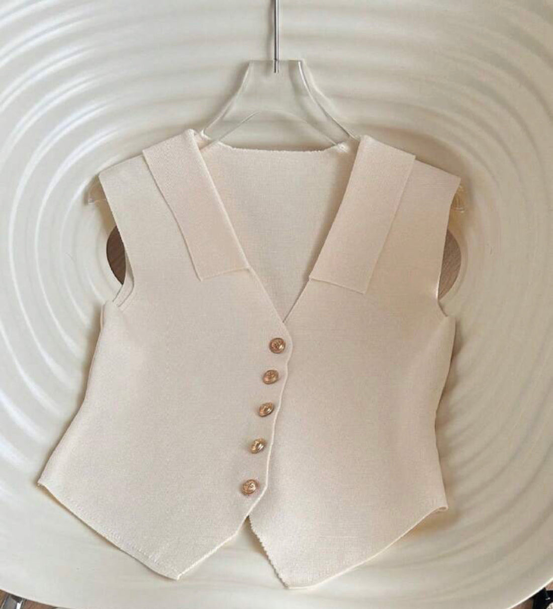 Chaleco de punto sin manga para mujer A25QI07