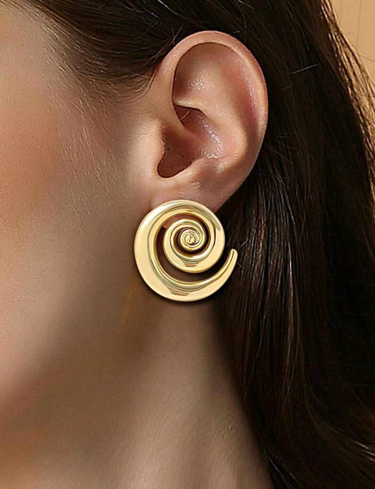 Aura de estilo pendientes con diseño de remolino AC F25ÑC09