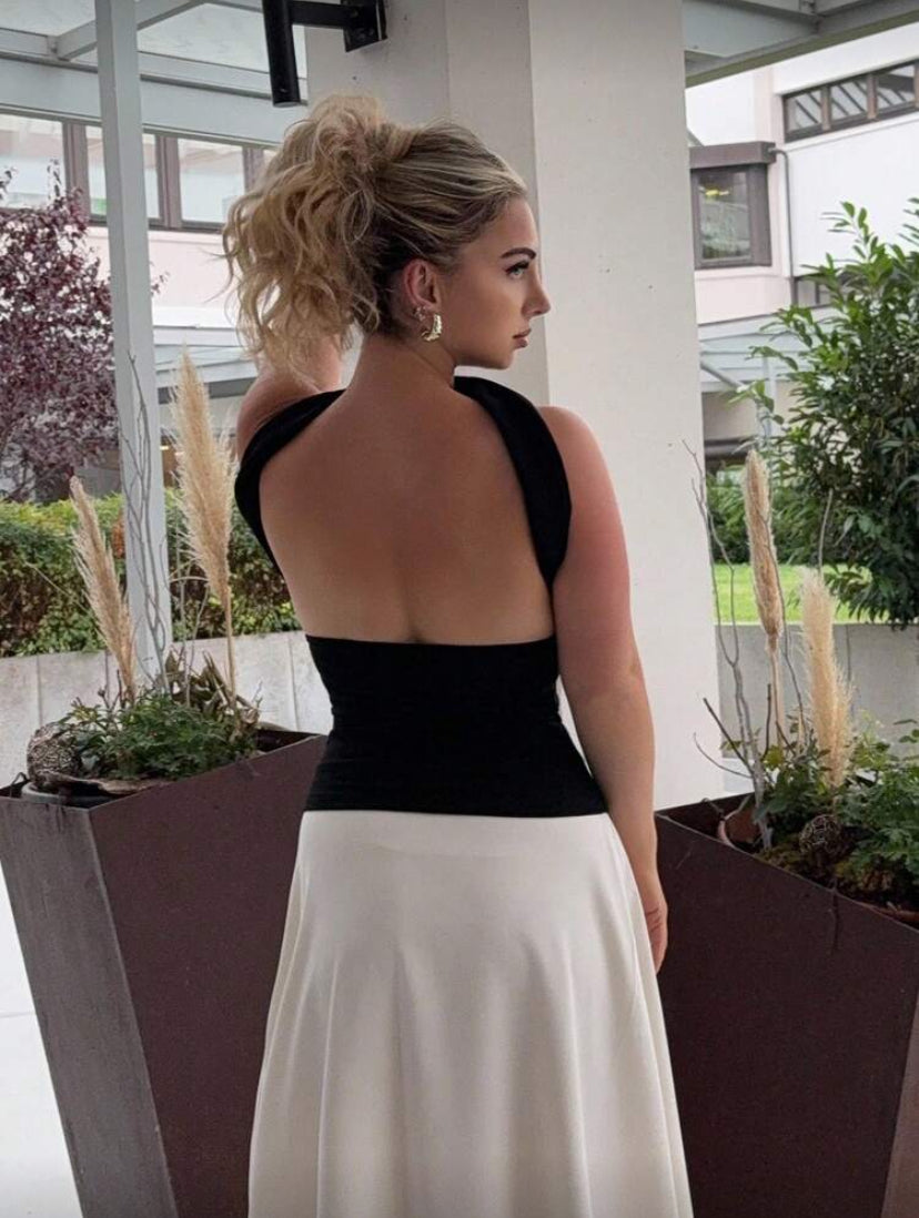 Blusa con espalda abierta E26XT01