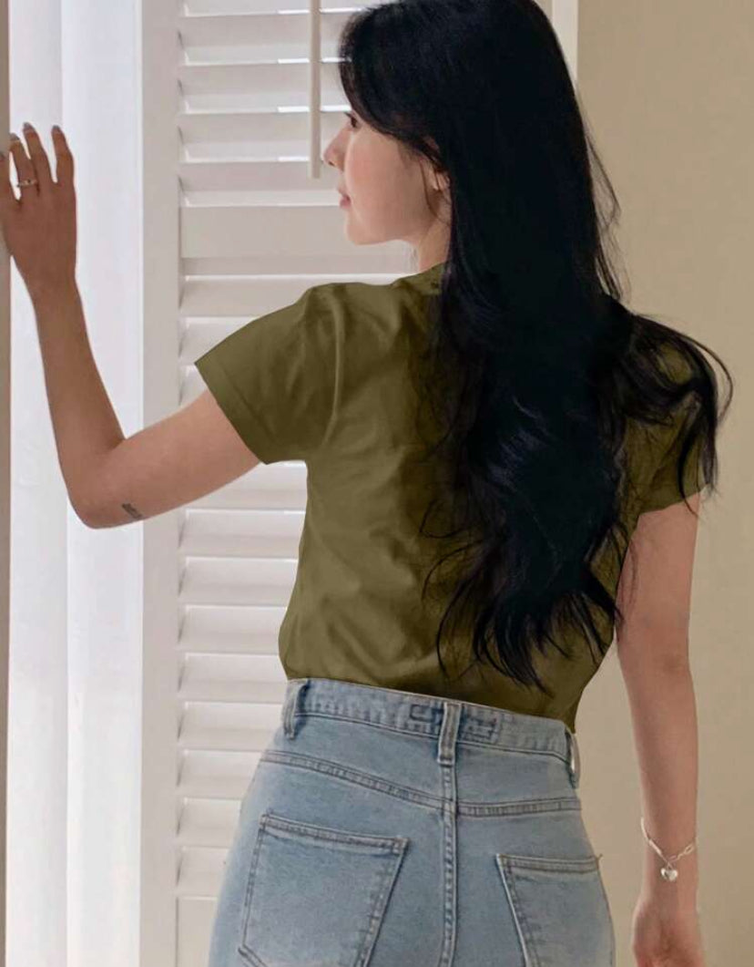 Camiseta casual de manga corta cuello redondo A25PH07