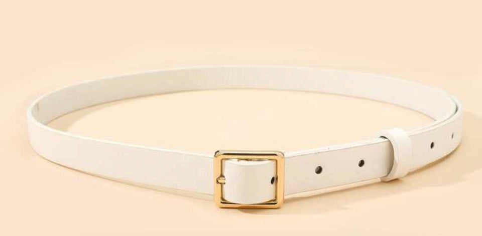 Cinturón de Fuego Para Mujer Hebilla Cuadrada Blanco. F25NX09