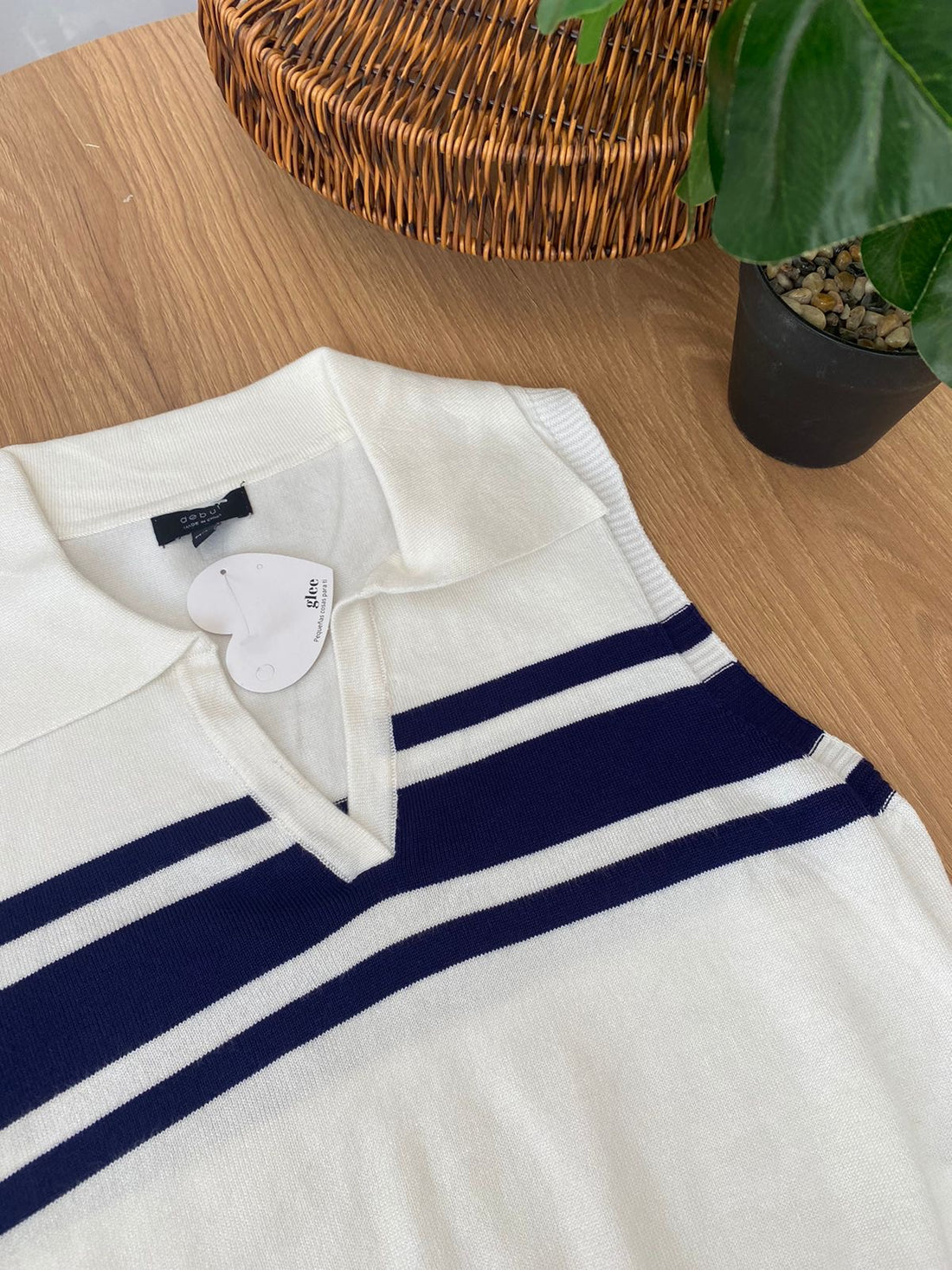 Blusa blanca de rayas O25VN06