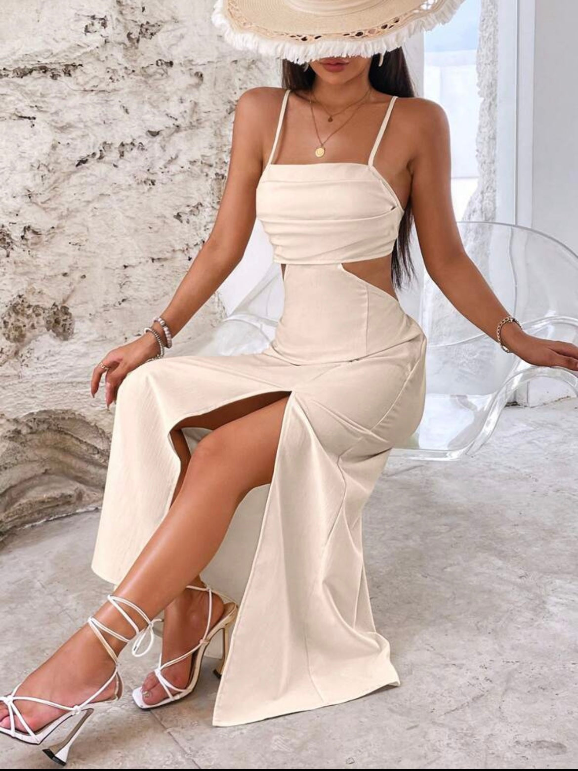 Oasis de encanto vestido largo con abertura M25PA09