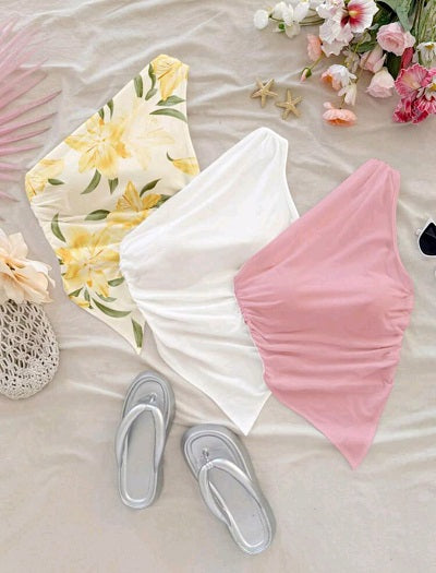 Blusa ajustada con cuello Asimétrico A25QB05