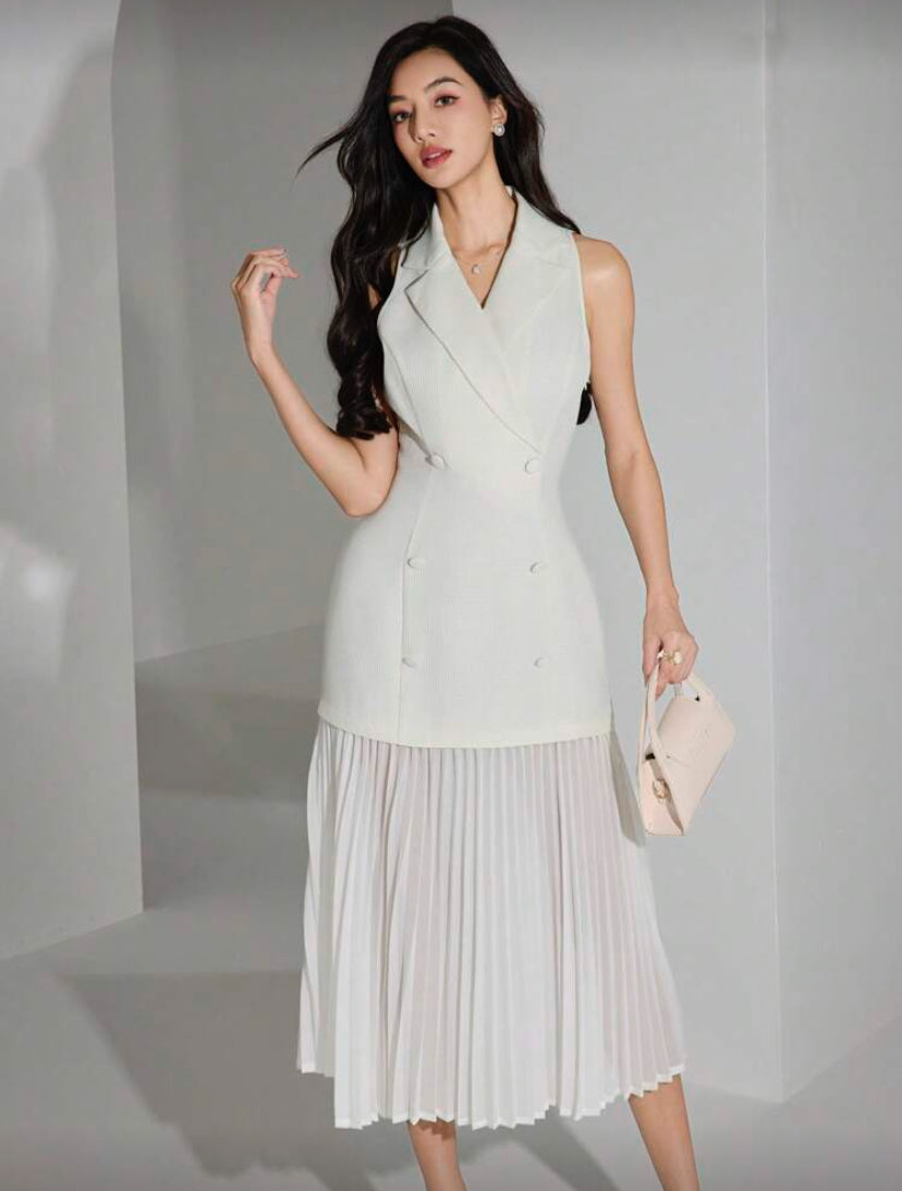 Vestido mini de doble botonadura O25WF04