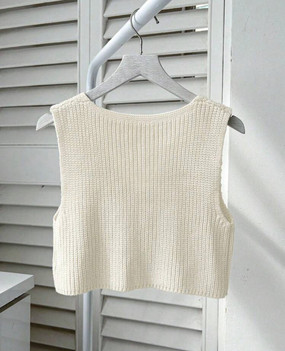 Blusa de Punto Acanalado con Botones. A25PB02