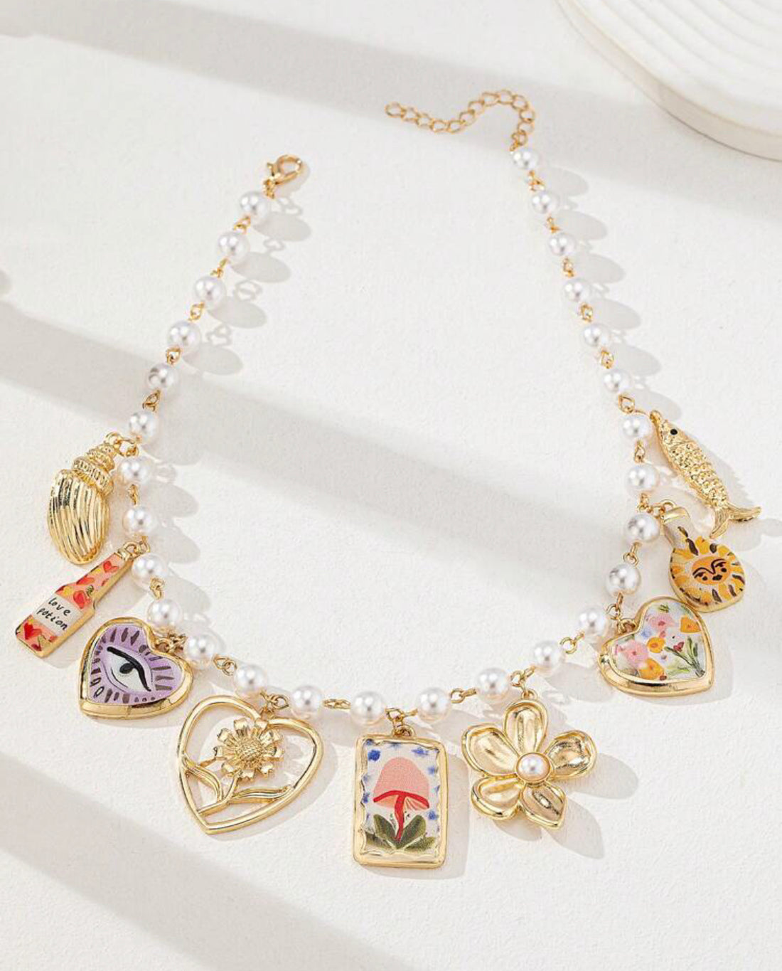 Collar con dije tipo medallón A25QJ08