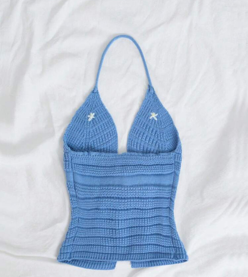 Blusa de punto de manga corta unicolor A25PK08