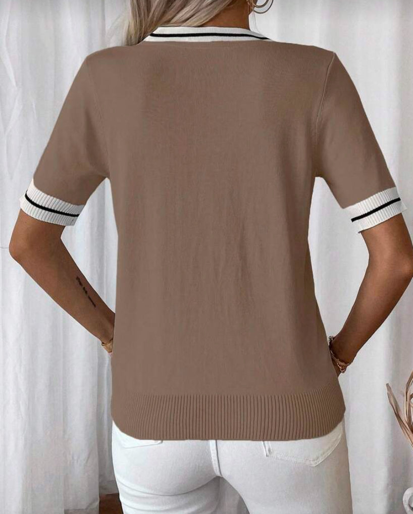 Blusa de punto manga corta E26XÑ01