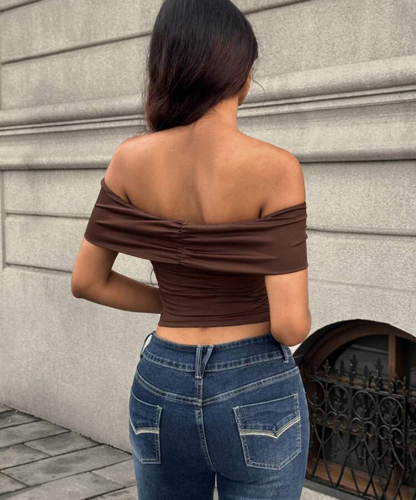 Blusa descubierta de hombros para mujer AG25TQ08