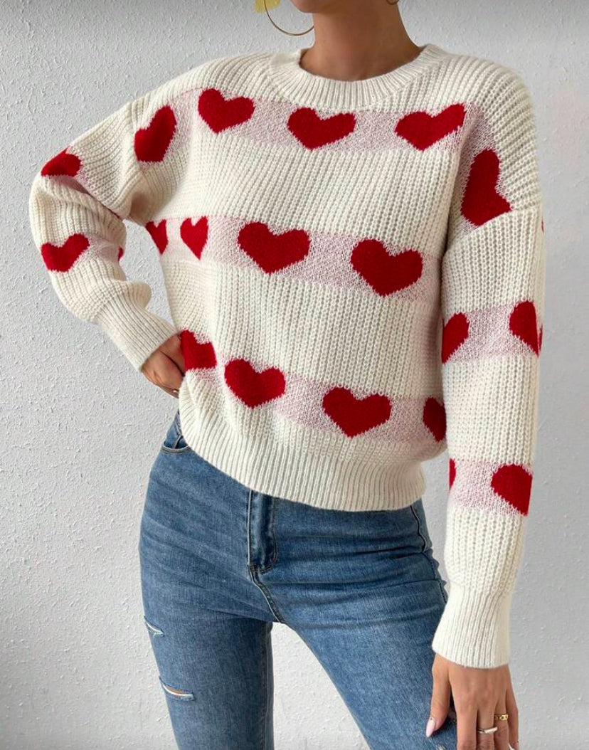 Jersey con estampado de corazones E26XM010