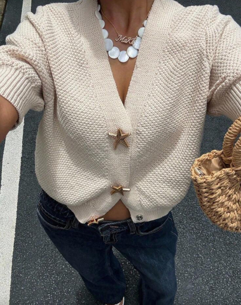 Cárdigan con decoración metálica E26XU01