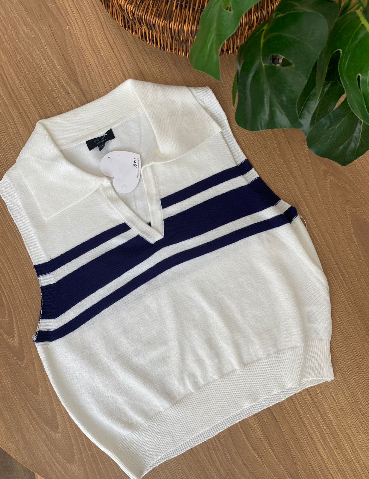 Blusa blanca de rayas O25VN06