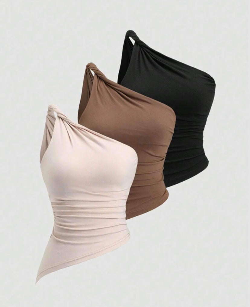 Blusa asimétrica con pliegues A25PI05