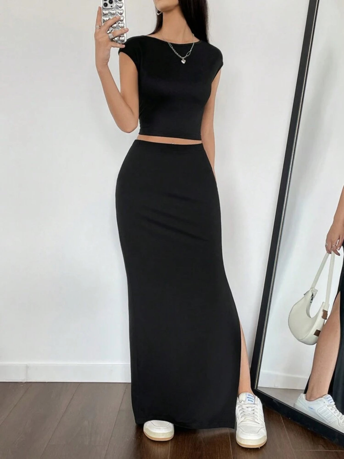 Conjunto Top y falda larga Estilo sombra M25ÑW04